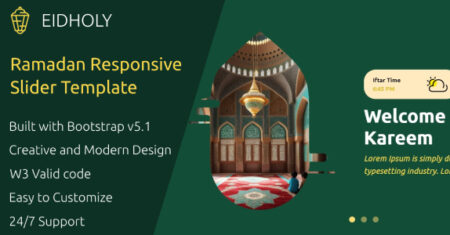 Eidholy – modelo de controle deslizante de bootstrap responsivo do Ramadã