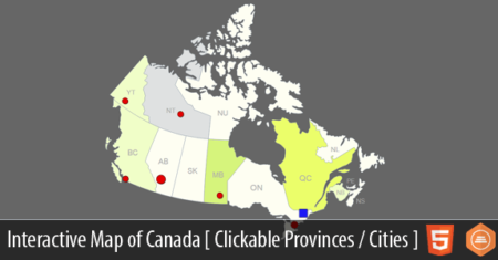 Mapa interativo do Canadá – HTML5