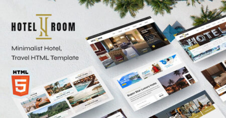 Quarto de hotel – Hotel minimalista, modelo HTML de viagens