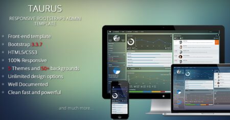 Taurus – modelo de administração de bootstrap responsivo