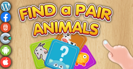 Encontre um Par: Animais – Jogo HTML5 para Crianças