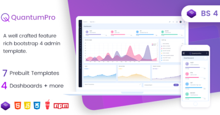 QuantumPro – Painel Bootstrap 4 e kit de interface do usuário