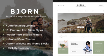 Bjorn – Tema de blog pessoal WordPress responsivo