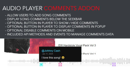 Comentários do player de áudio javascript AddOn