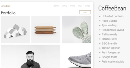 CoffeeBean – Portfólio fácil e simples para freelancers, estúdios e fotógrafos