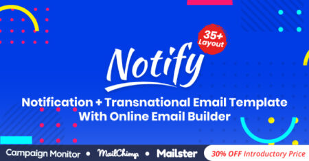 Notificar | Modelo de e-mail multifuncional responsivo com construtor online