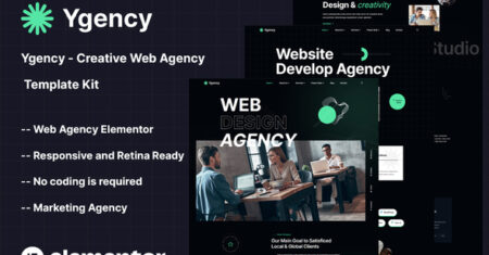 Ygency – Kit de modelo Elementor para agência web criativa