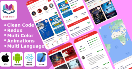 Aplicativo de livraria – Aplicativo de biblioteca | Aplicativo de descoberta de livros | Livraria React Native iOS/Android App Template