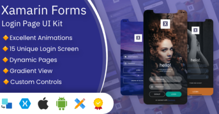 Kit de interface do usuário das páginas de login do XamUI | Formulários Xamarin